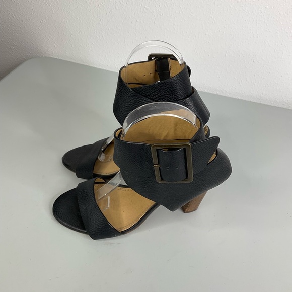 Splendid Black Ankle Strap Block Heel Sandals Size 6.5 - Picture 3 of 8